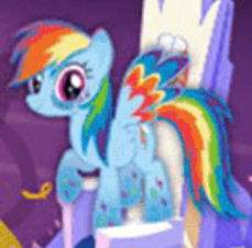 Size: 229x226 | Tagged: safe, derpibooru import, rainbow dash, pegasus, pony, female, friendship throne, mare, misleading thumbnail, needs more jpeg, rainbow power, solo, throne