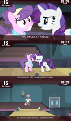 Size: 640x1080 | Tagged: safe, screencap, prim hemline, rarity, suri polomare, pony, unicorn, rarity takes manehattan, cinemare sins, youtube link