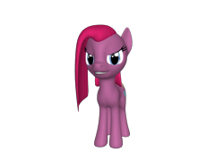 Size: 1200x900 | Tagged: safe, pinkie pie, earth pony, pony, 3d, angry eyes, evil grin, looking at you, pinkamena diane pie, ponylumen, solo