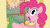 Size: 929x514 | Tagged: safe, screencap, gummy, pinkie pie, earth pony, pony, yak, party pooped, dilated pupils, faic, sugarcube corner