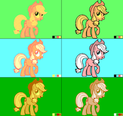 Size: 641x602 | Tagged: safe, artist:brightstarclick, applejack, earth pony, pony, 4 color palette, cga, limited palette