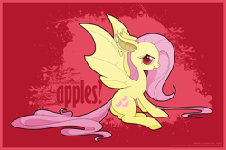 Size: 1280x850 | Tagged: safe, artist:autumndeer, fluttershy, fangs, flutterbat, solo