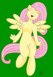 Size: 1024x1482 | Tagged: safe, artist:bastianmage, fluttershy, anthro, dancing, happy, missing cutie mark