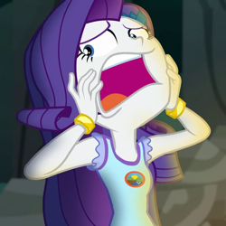 Size: 720x720 | Tagged: safe, screencap, rarity, equestria girls, legend of everfree, cropped, faic, solo