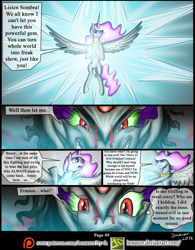 Size: 1200x1536 | Tagged: safe, artist:bonaxor, derpibooru import, king sombra, princess celestia, alicorn, pony, unicorn, comic:corruption, comic, crystal heart, magic