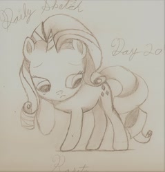 Size: 1365x1425 | Tagged: safe, artist:silversthreads, rarity, pony, unicorn, daily sketch, sad, sketch, solo, traditional art