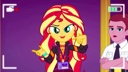 Size: 919x517 | Tagged: safe, sunset shimmer, better together, equestria girls, how to backstage, security guard