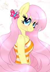 Size: 900x1300 | Tagged: safe, artist:joakaha, fluttershy, anthro, solo, wingless, wingless anthro