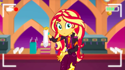 Size: 919x517 | Tagged: safe, sunset shimmer, better together, equestria girls, clothes, how to backstage, socks, solo