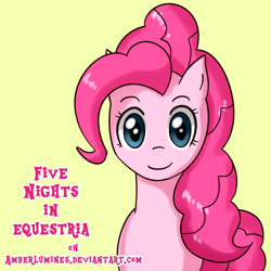 Size: 664x664 | Tagged: safe, artist:vanillafox2035, pinkie pie, earth pony, pony, looking at you, simple background, smiling, solo