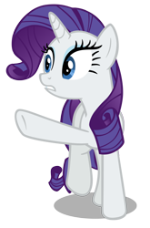 Size: 1058x1600 | Tagged: safe, artist:hendro107, rarity, pony, unicorn, applejack's "day" off, female, juxtaposition bait, mare, pointing, raised hoof, simple background, solo, transparent background, underhoof, vector