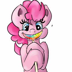 Size: 5000x5000 | Tagged: safe, artist:angelwing314, pinkie pie, earth pony, pony, absurd resolution, candy, drool, lollipop, solo