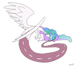 Size: 1600x1401 | Tagged: safe, artist:torusthescribe, princess celestia, draconequus, celestequus, draconequified, newbie artist training grounds, species swap, transformation