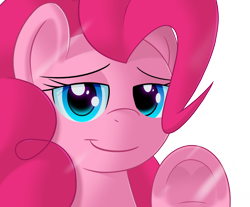 Size: 1280x1060 | Tagged: safe, artist:sykobelle, pinkie pie, earth pony, pony, against glass, bedroom eyes, fourth wall, hooves, looking at you, simple background, smiling, solo, transparent background, underhoof