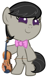 Size: 1080x1800 | Tagged: safe, artist:beavernator, octavia melody, earth pony, pony, baby, baby pony, bipedal, female, filly, foal, simple background, solo, violin, white background