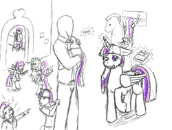 Size: 1063x798 | Tagged: artist needed, safe, derpibooru import, spike, twilight sparkle, twilight sparkle (alicorn), oc, oc:anon, oc:glimmer, alicorn, human, pony, satyr, :p, book, crying, eyes closed, family, female, floppy ears, grin, human male, magic, male, mama twilight, mare, offspring, parent:twilight sparkle, pointing, pregnancy test, pregnant, raised hoof, smiling, telekinesis, tongue out, wink