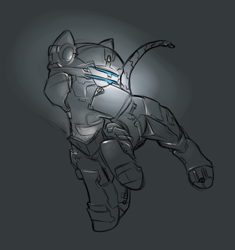 Size: 486x516 | Tagged: safe, artist:0r0ch1, pony, dead space, isaac clarke, ponified, solo