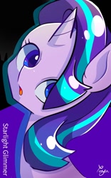 Size: 750x1200 | Tagged: safe, artist:hinahina_1309, starlight glimmer, pony, unicorn, cute, female, glimmerbetes, looking back, mare, open mouth, solo