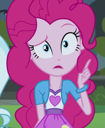 Size: 571x696 | Tagged: safe, screencap, pinkie pie, equestria girls, friendship games, faic, looking at you, pinkie's questions meme, solo