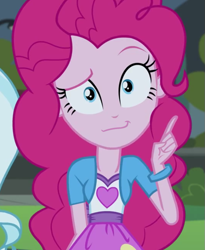 Size: 571x696 | Tagged: safe, edit, screencap, pinkie pie, equestria girls, friendship games, face edit, looking at you, pinkie's questions meme, solo