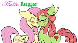 Size: 2043x1124 | Tagged: safe, artist:shadowring123, fluttershy, tree hugger, pegasus, pony, commission, female, flutterhugger, lesbian, shipping