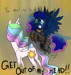 Size: 1920x2025 | Tagged: safe, artist:lazyfanartist, princess celestia, princess luna, alicorn, pony, crossover, crying, dead space