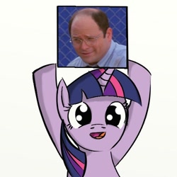 Size: 500x500 | Tagged: safe, derpibooru import, twilight sparkle, costanza face, george costanza, ishygddt, reaction image, seinfeld