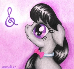 Size: 1198x1115 | Tagged: safe, artist:nenneke69, octavia melody, earth pony, pony, clef, female, floppy ears, mare, profile, solo, traditional art