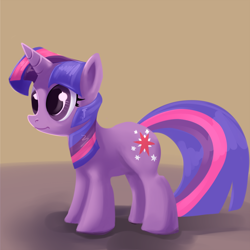 Size: 1024x1024 | Tagged: safe, artist:bluestreakfus, derpibooru import, twilight sparkle, pony, unicorn, female, mare, multicolored mane, purple coat, solo