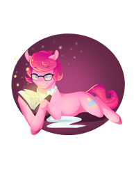 Size: 1024x1325 | Tagged: safe, artist:samandriilrf, bubble berry, pinkie pie, earth pony, pony, book, clothes, glasses, rule 63, scarf, solo