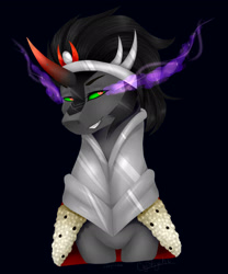 Size: 1790x2156 | Tagged: safe, artist:lury-lau, derpibooru import, king sombra, pony, unicorn, black mane, male, sharp teeth, solo, sombra eyes, stallion