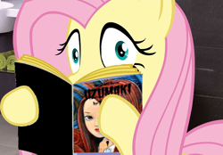 Size: 720x500 | Tagged: safe, edit, fluttershy, pegasus, pony, fs doesn't know what she's getting into, junji ito, otakushy, reading, solo, this will end in tears, uzumaki