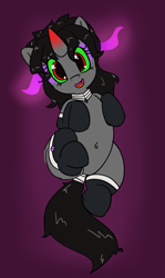 Size: 1148x1920 | Tagged: safe, artist:pabbley, derpibooru import, king sombra, queen umbra, pony, belly button, clothes, cute, looking at you, on back, open mouth, rule 63, rule63betes, socks, solo, umbradorable