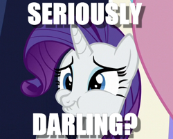 Size: 510x408 | Tagged: safe, rarity, pony, unicorn, corpsing, image macro, meme, reaction image, solo