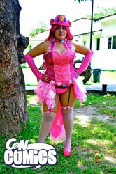 Size: 638x960 | Tagged: safe, pinkie pie, human, clothes, cosplay, irl, irl human, photo, stockings