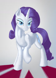 Size: 1123x1556 | Tagged: safe, artist:jaeneth, rarity, pony, unicorn, looking at you, raised hoof, solo