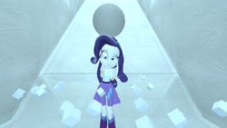 Size: 1280x720 | Tagged: safe, rarity, equestria girls, 3d, cube, gmod, snow, snowball, solo, wat