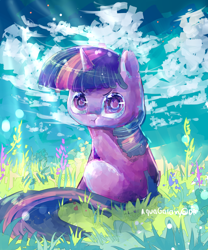 Size: 2500x3000 | Tagged: safe, artist:aquagalaxy, derpibooru import, twilight sparkle, chibi, filly, filly twilight sparkle, scrunchy face, sitting, solo, younger