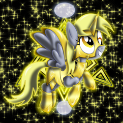 Size: 2000x2000 | Tagged: safe, artist:takamurakonata, derpy hooves, pegasus, pony, armor, blonde mane, female, gray coat, mare, wings