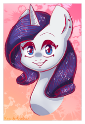 Size: 1003x1457 | Tagged: safe, artist:xxcute-trashxx, rarity, pony, unicorn, bust, portrait, solo