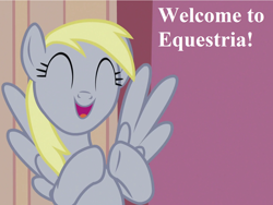 Size: 1440x1080 | Tagged: safe, edit, edited screencap, screencap, derpy hooves, slice of life (episode), bronybait, cropped, cute, derpabetes, talking