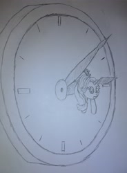 Size: 2722x3694 | Tagged: safe, artist:pianocube, starlight glimmer, pony, atg 2020, clock, monochrome, newbie artist training grounds, pencil drawing, solo, traditional art