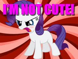 Size: 1000x763 | Tagged: safe, rarity, pony, unicorn, blatant lies, blushing, cute, denial, female, filly, filly rarity, i'm not cute, solo, tsundere, tsunderity