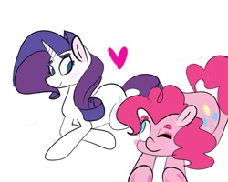 Size: 999x799 | Tagged: safe, artist:patootiecutie, pinkie pie, rarity, earth pony, pony, unicorn, female, lesbian, raripie, shipping