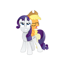 Size: 2000x2000 | Tagged: safe, applejack, rarity, earth pony, pony, conjoined, fusion, we have become one