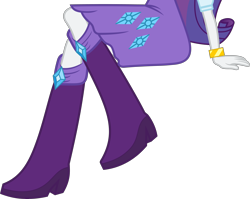 Size: 6000x4770 | Tagged: safe, artist:teentitansfan201, edit, rarity, equestria girls, absurd resolution, boots, bracelet, clothes, cropped, high heel boots, jewelry, legs, simple background, sitting, skirt, solo, transparent background, vector, vector edit