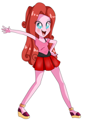 Size: 1600x2133 | Tagged: artist needed, safe, pinkie pie, equestria girls, alternate costumes, alternate hairstyle, natural hair color, solo