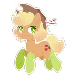 Size: 1280x1371 | Tagged: safe, artist:hawthornss, part of a set, applejack, earth pony, pony, alternate hairstyle, clothes, simple background, socks, solo, transparent background