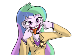 Size: 750x550 | Tagged: safe, artist:suxt0hax, princess celestia, principal celestia, equestria girls, adorkable, cute, cutelestia, dork, looking at you, sillestia, silly, silly human, solo, tongue out