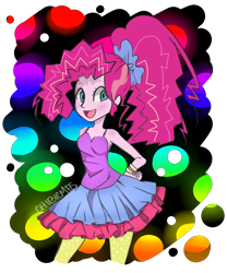 Size: 5000x6000 | Tagged: safe, artist:chibicmps, pinkie pie, equestria girls, friendship through the ages, absurd resolution, new wave pinkie, rockin' hair, sleeveless, solo